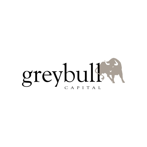 Greybull Capital logo with the word "greybull" in black serif font, the word "CAPITAL" in smaller uppercase letters below, and a gray silhouette of a bull positioned to the right of the text.