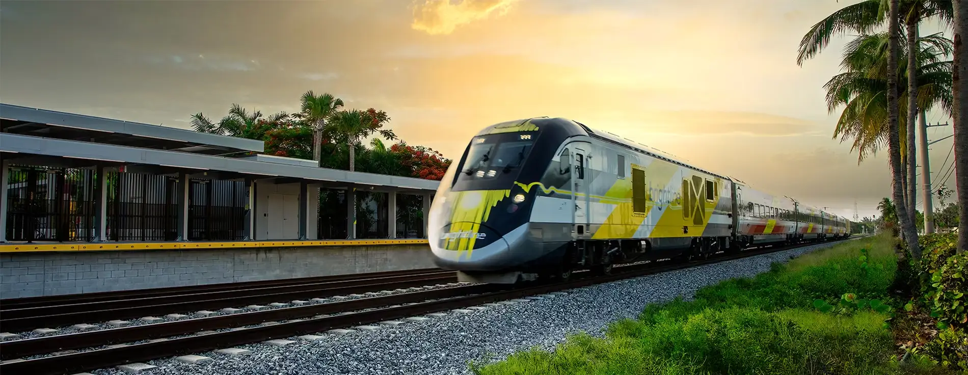 Two logos on a dark background: “McLaren Applied” in white on the left and “brightline” in white lowercase letters with a yellow underline and loop on the right, separated by a thin vertical line. An Active Antenna unit is partially visible in the top left corner.